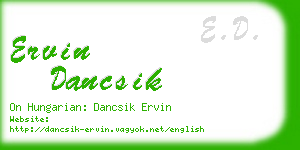 ervin dancsik business card